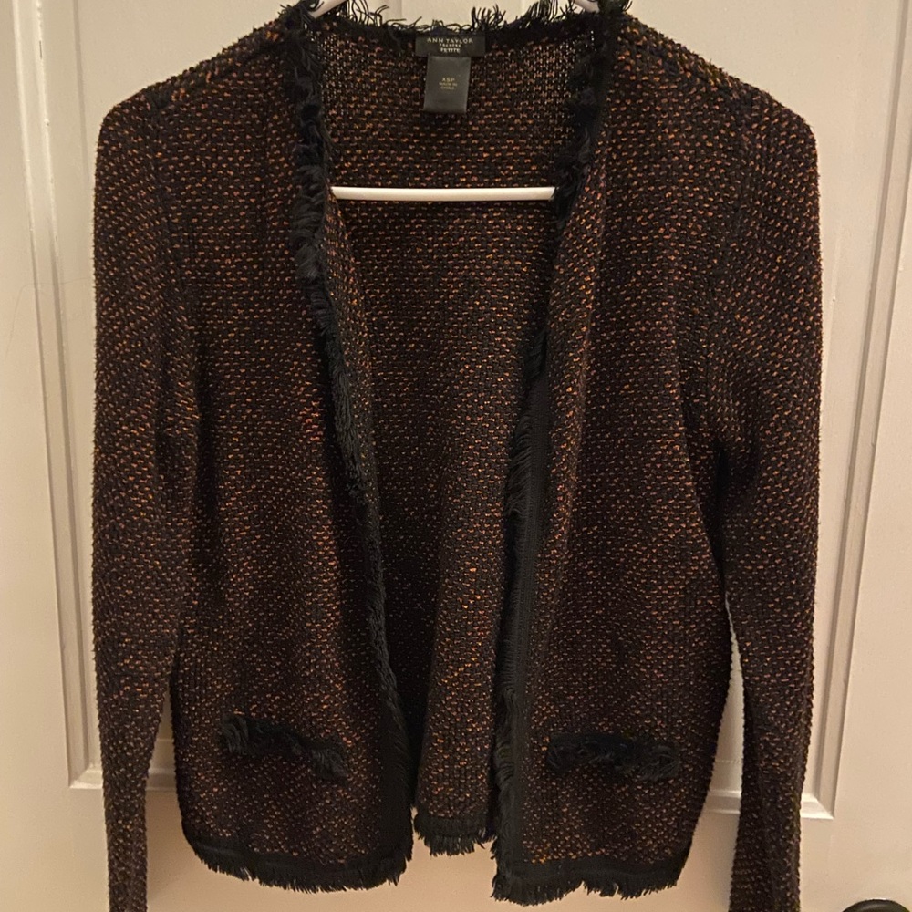 Ann Taylor Factory XS petite sweater jacket EUC